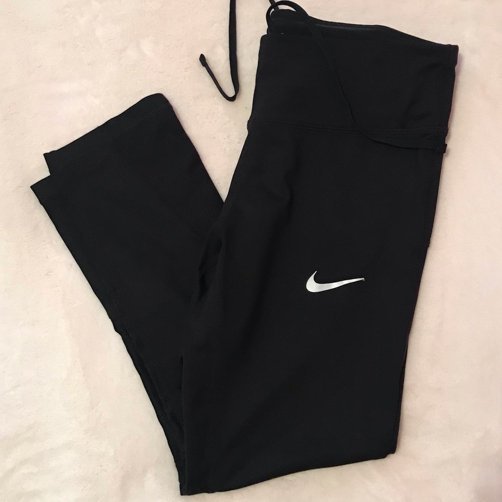 Nike dri fit drawstring cropped leggings